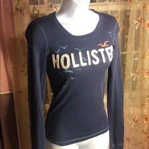 Navy Blue Hollister Long Sleeve Shirt